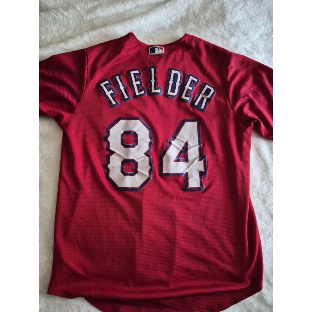 Size M Prince Fielder #84 Texas Rangers MLB Majestic Authentic Sewn Jersey Men's